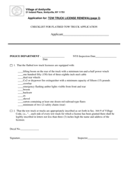 Application for Tow Truck License Renewal - Village of Amityville, New York, Page 3