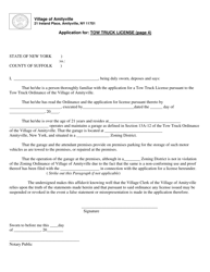 Application for Tow Truck License - Village of Amityville, New York, Page 4