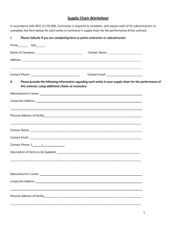 Document preview: Sweatshop Supply Chain Worksheet - City of Chicago, Illinois