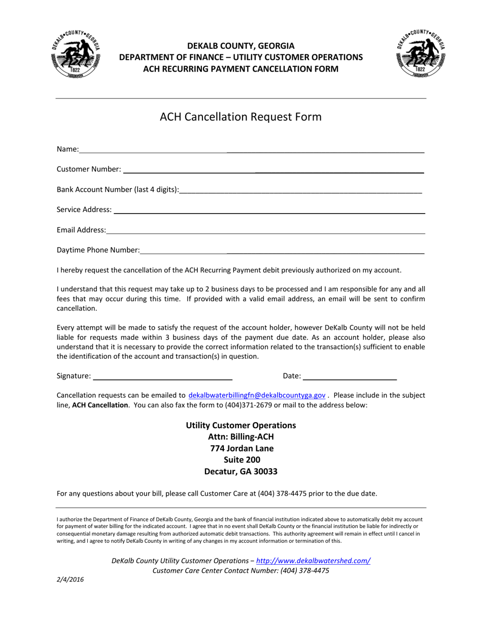 DeKalb County, (United States) ACH Recurring Payment