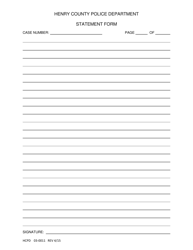 Form HCPD03-0011 Statement Form - Henry County, Georgia (United States), Page 2