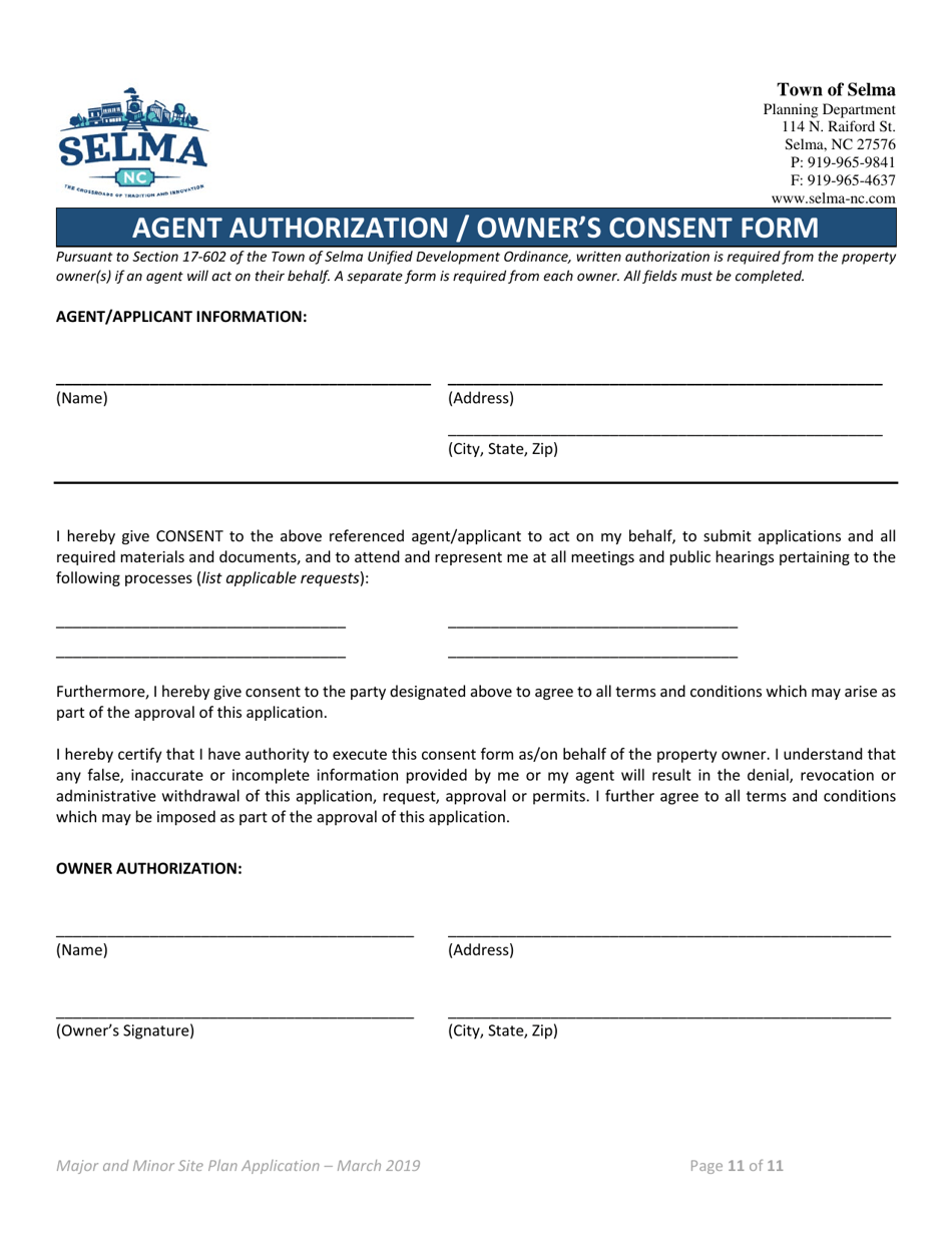 Major / Minor Site Plan Application - Town of Selma, North Carolina, Page 11