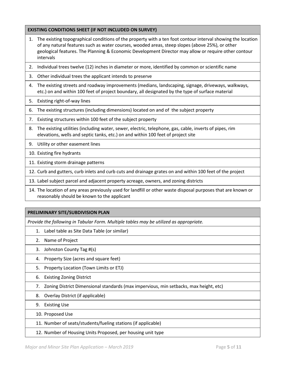 Major / Minor Site Plan Application - Town of Selma, North Carolina, Page 5
