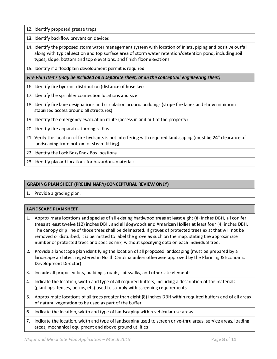 Major / Minor Site Plan Application - Town of Selma, North Carolina, Page 8