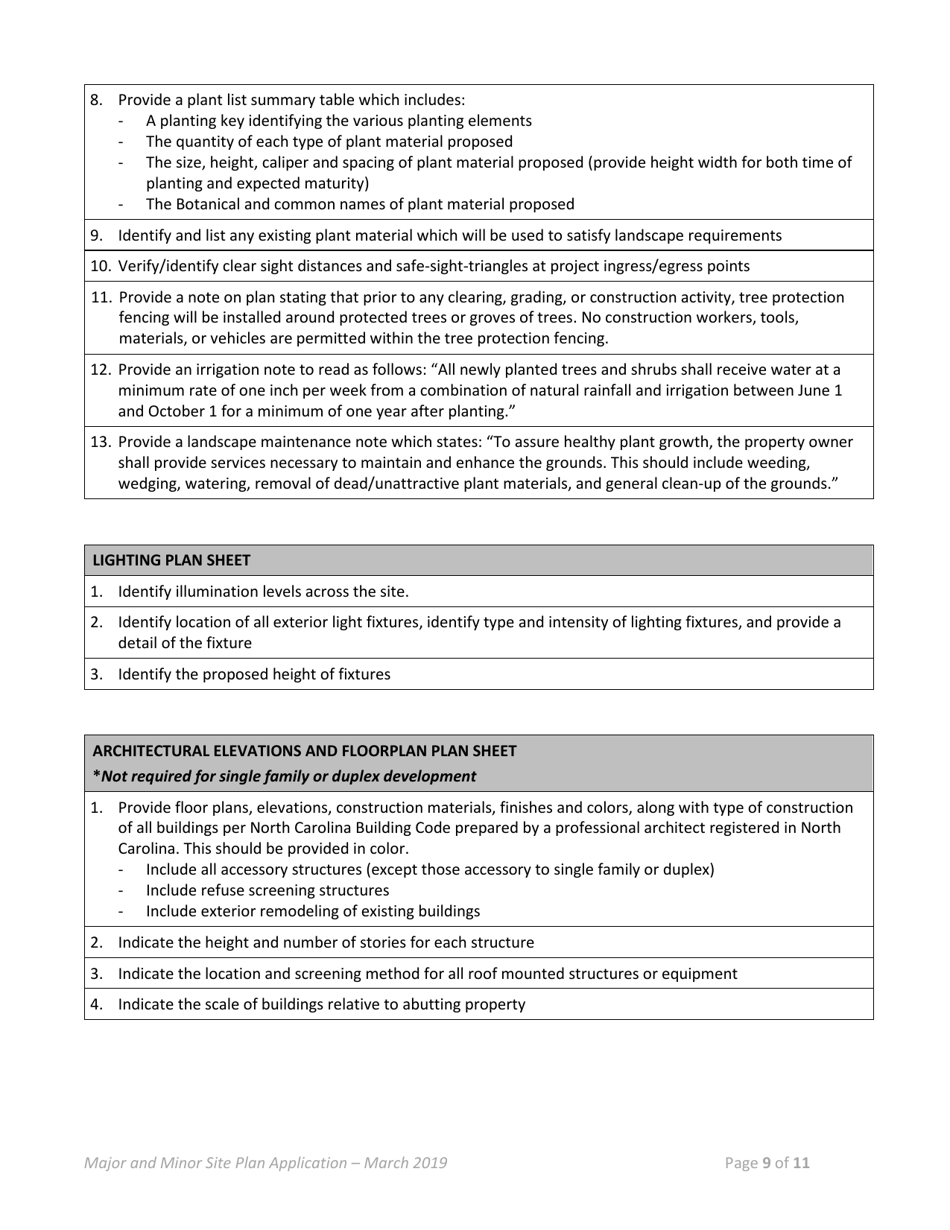 Major / Minor Site Plan Application - Town of Selma, North Carolina, Page 9