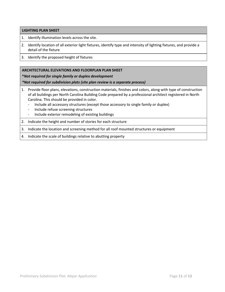 Preliminary Plat (Major Subdivision) Application - Town of Selma, North Carolina, Page 11