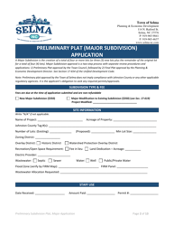 Preliminary Plat (Major Subdivision) Application - Town of Selma, North Carolina, Page 2