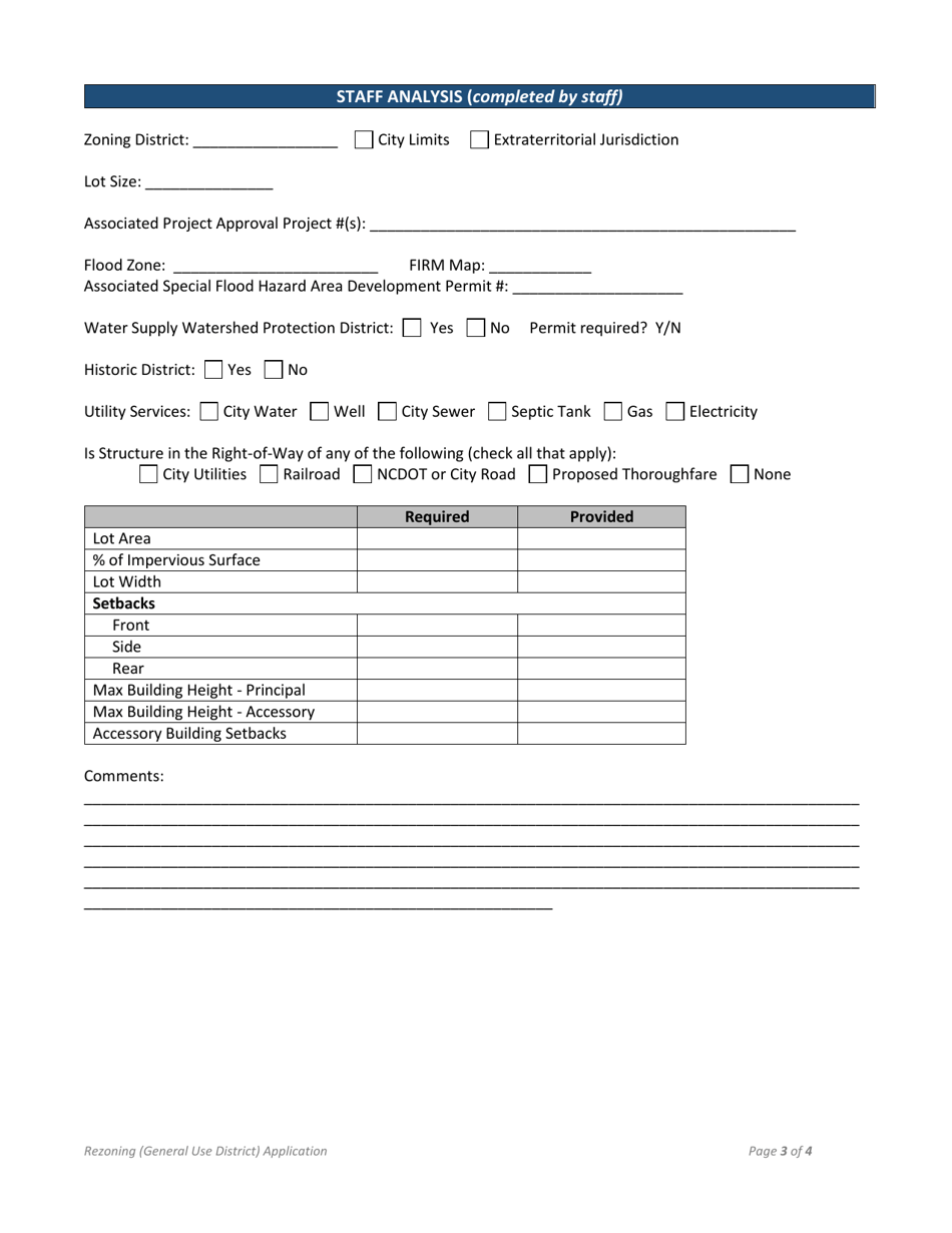 Rezoning Application - General Use District (Zoning Map Amendment) - Town of Selma, North Carolina, Page 3