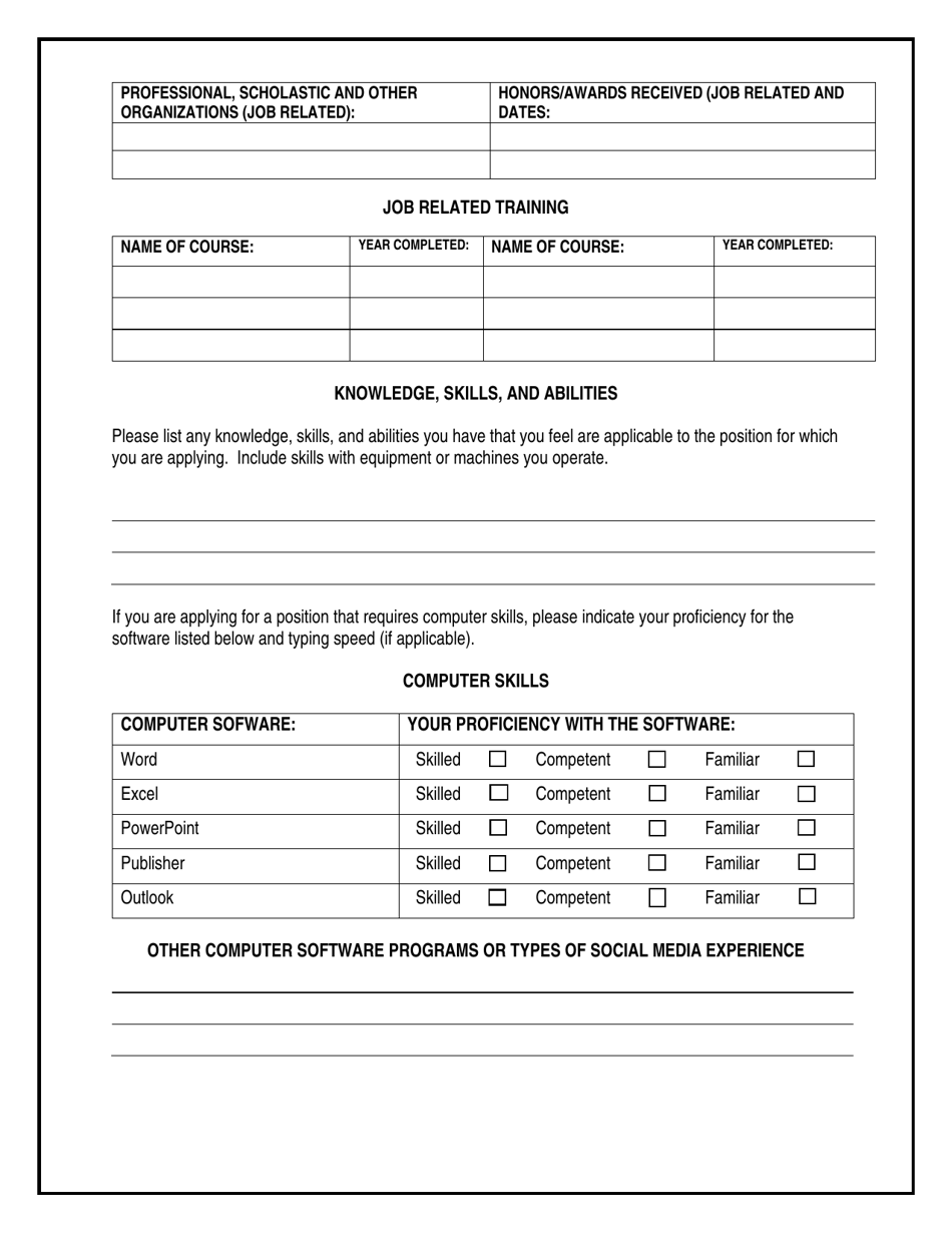 Employment Application - Town of Selma, North Carolina, Page 4