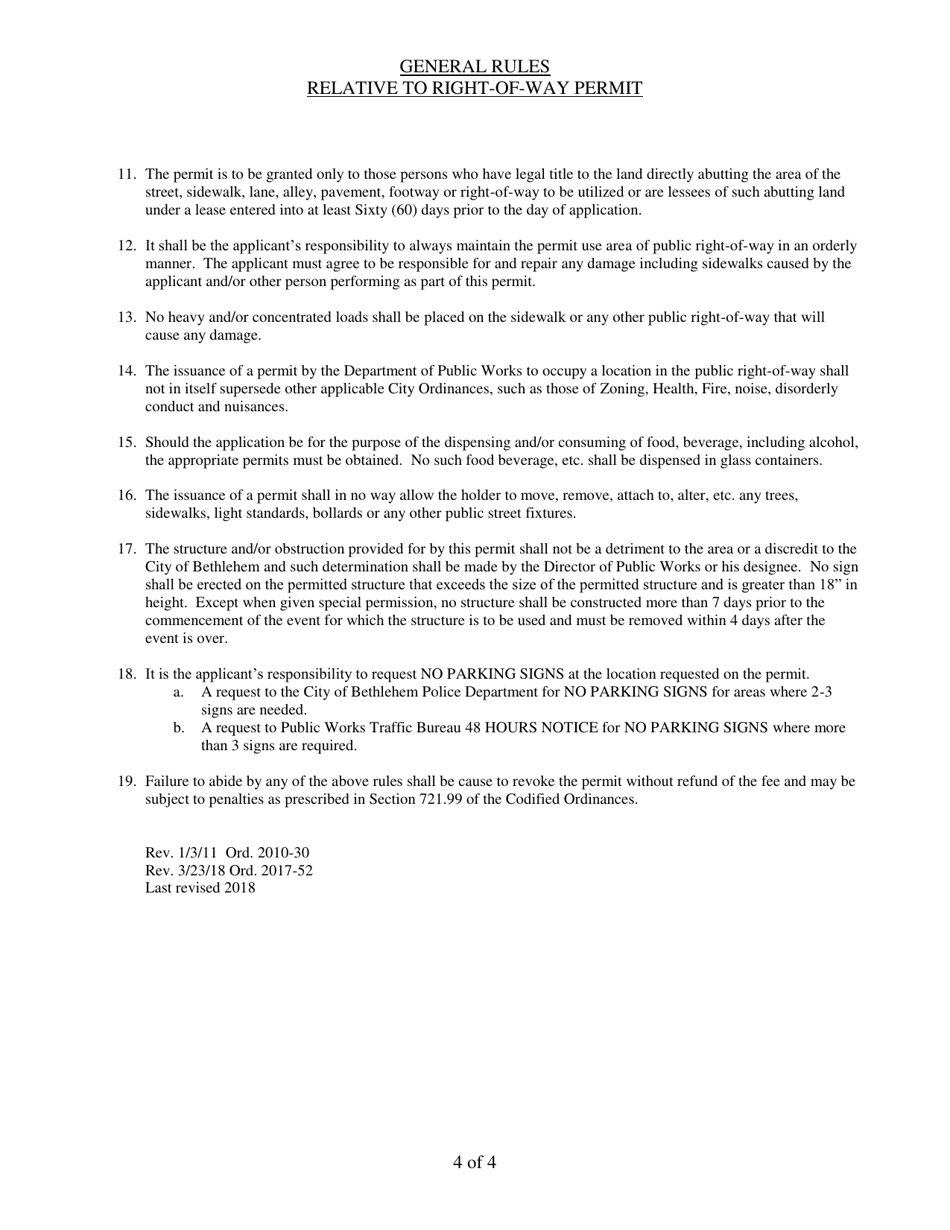 Engineering Permit Application - City of Bethlehem, Pennsylvania, Page 4