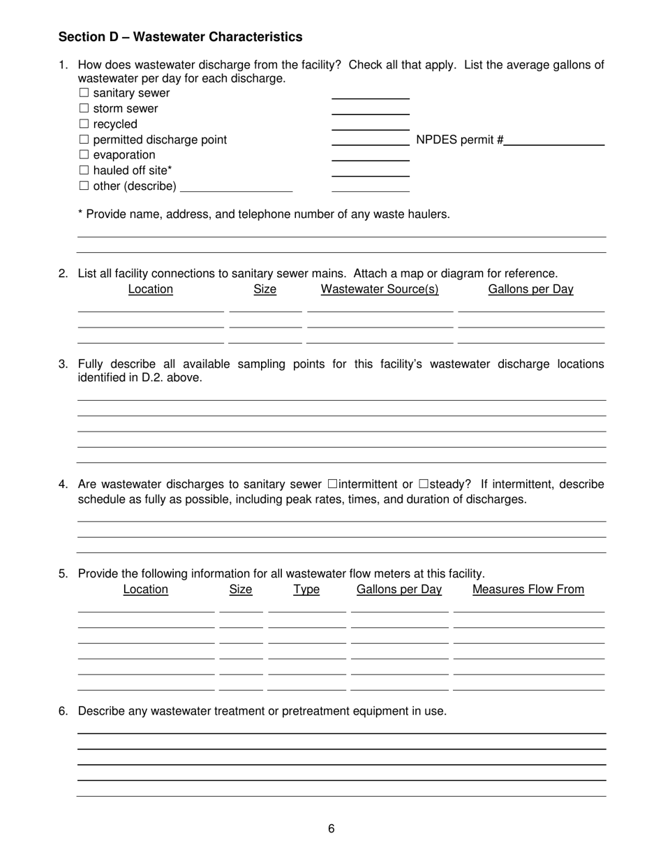 City of Bethlehem, Pennsylvania Industrial Wastewater Discharge Permit