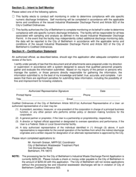 Industrial Wastewater Discharge Permit Application - Municipal Industrial Pretreatment Program - City of Bethlehem, Pennsylvania, Page 9