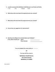 Client Satisfaction Survey - City of Bethlehem, Pennsylvania, Page 2