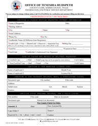 Form B-02-19 Credit Card Authorization Form - Harris County, Texas, Page 2
