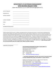Document preview: Open Records Request Form - DeKalb County, Georgia (United States)