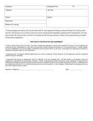 General Employment Application - City of Bethlehem, Pennsylvania, Page 3