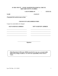 Form LAW376 &quot;Change of Name/Address Form&quot; - Brevard County, Florida