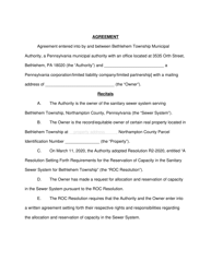 Document preview: Btma Roc Agreement - Bethlehem Township, Pennsylvania
