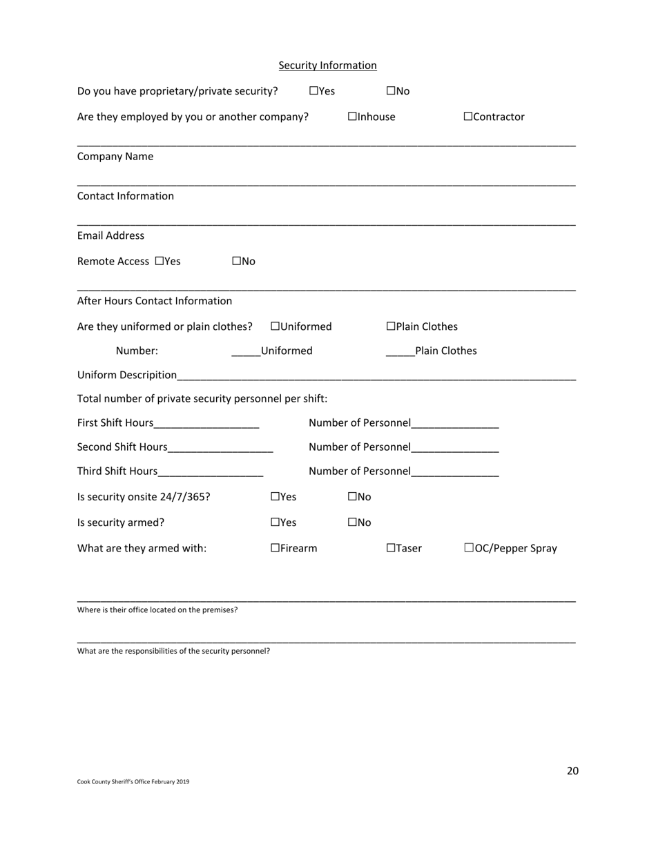 Business Safety Plan Workbook - Cook County, Illinois, Page 20