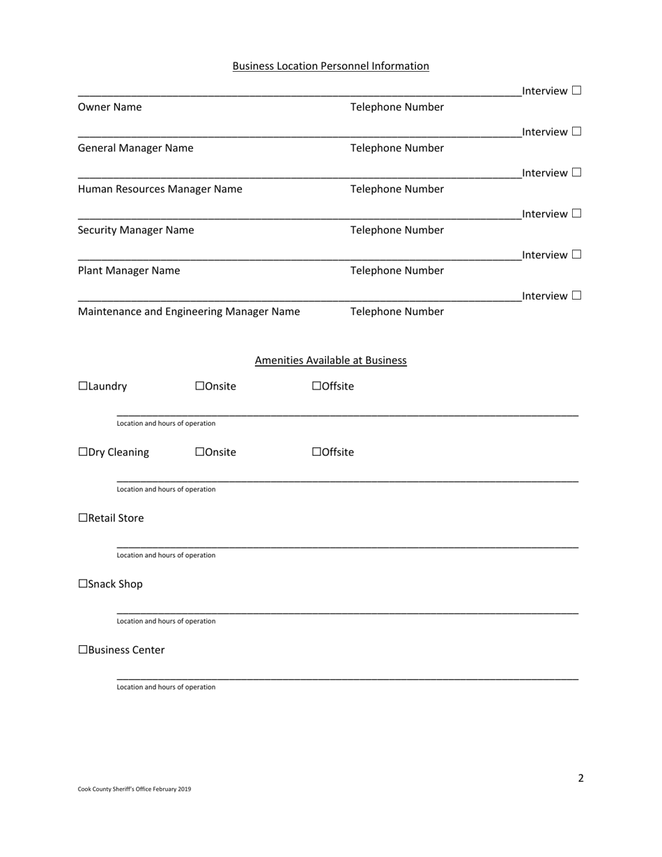 Business Safety Plan Workbook - Cook County, Illinois, Page 2