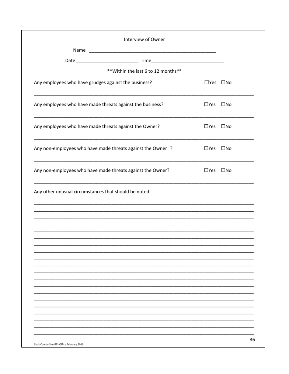Business Safety Plan Workbook - Cook County, Illinois, Page 36