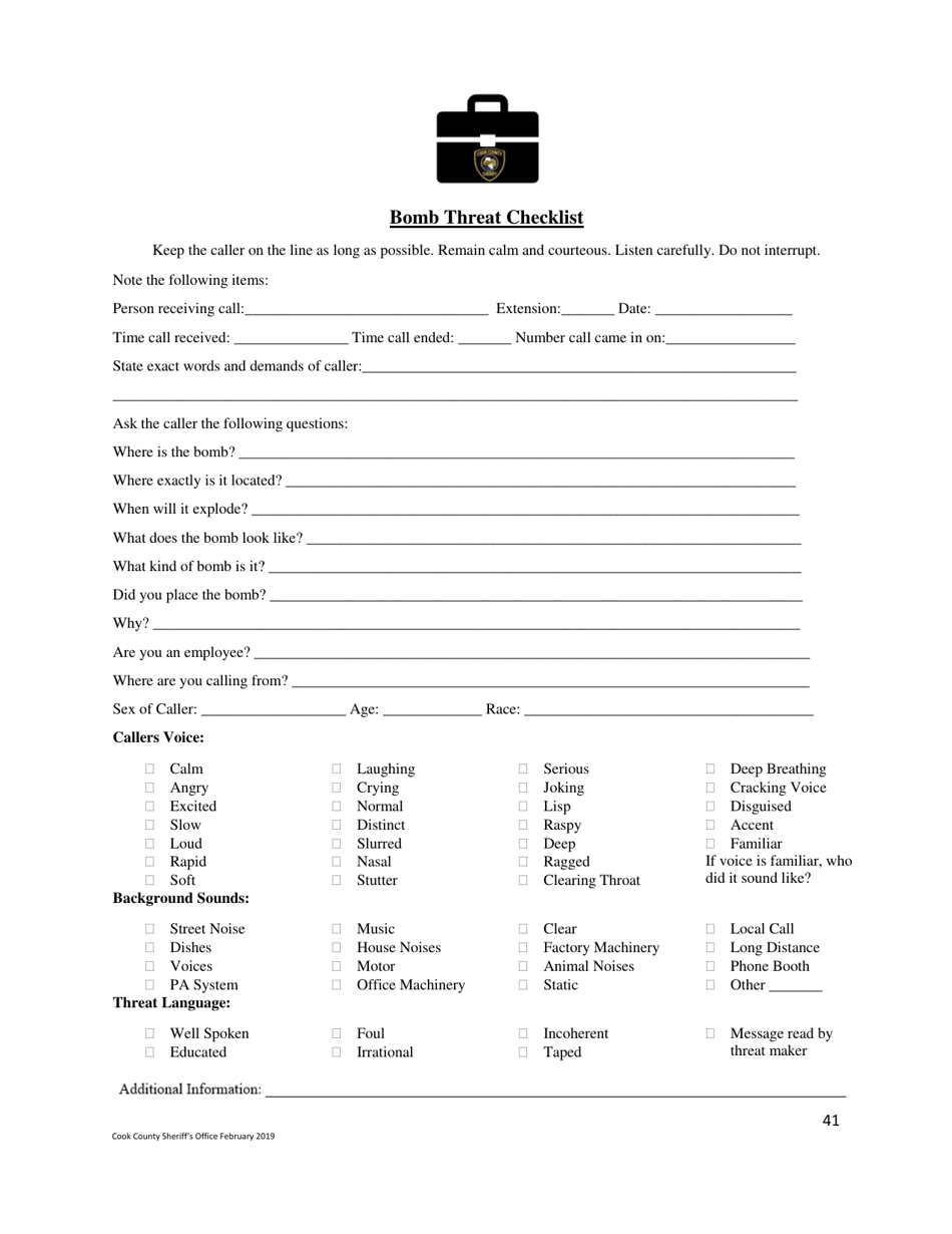 Business Safety Plan Workbook - Cook County, Illinois, Page 41