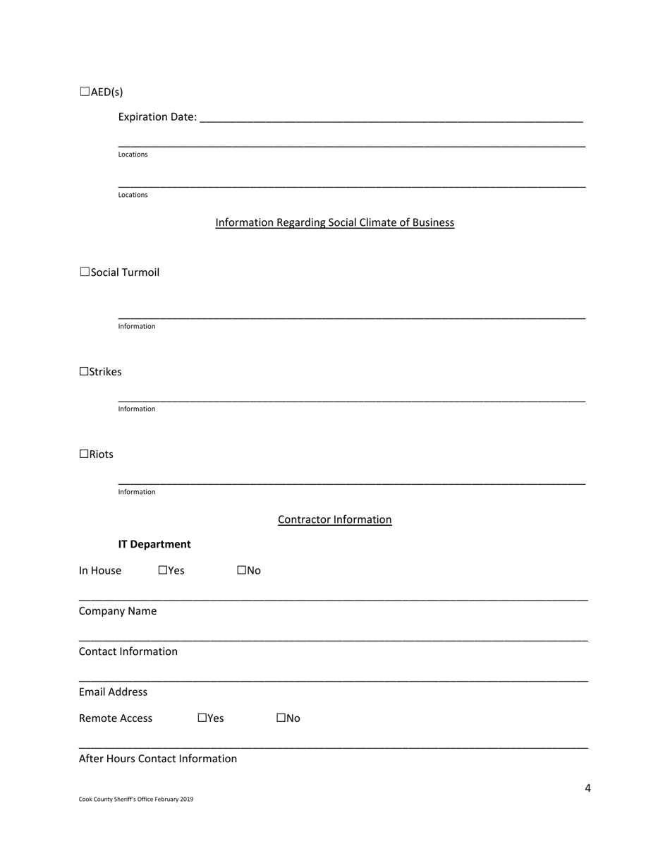 Business Safety Plan Workbook - Cook County, Illinois, Page 4