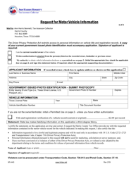 Form MV-440 &quot;Request for Motor Vehicle Information&quot; - Harris County, Texas