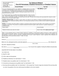 Document preview: Form 33.06 Tax Deferral Affidavit - Over-65 Homestead, Disabled Homeowner or Disabled Veteran - Harris County, Texas