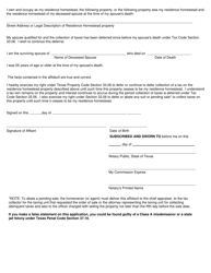 Form 33.06 Tax Deferral Affidavit - Over-65 Homestead, Disabled Homeowner or Disabled Veteran - Harris County, Texas, Page 2