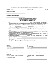 Document preview: Form LAW926 Request to Approve Deferred Payment Agreement of a Non-indigent Party in a Civil, Family or Probate Case - Brevard County, Florida