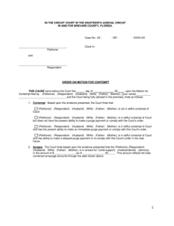 Form LAW1023 Order on Motion for Contempt - Brevard County, Florida