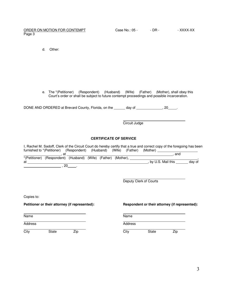 Form LAW1023 - Fill Out, Sign Online and Download Fillable PDF, Brevard ...