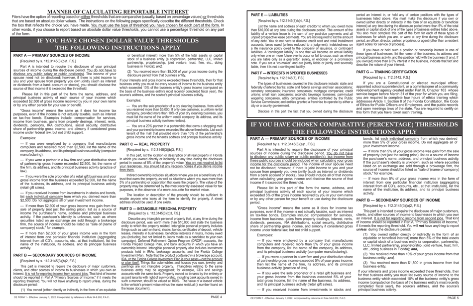 CE Form 1 Statement of Financial Interests - Florida, Page 5