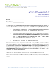 Document preview: Sewer Fee Adjustment - Leak - City of Miami Beach, Florida