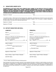 Lobbyist Registration Form - City of Miami Beach, Florida, Page 4