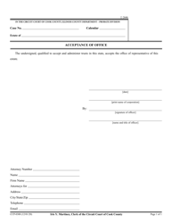 Document preview: Form CCP-0308 Acceptance of Office - Corporation - Cook County, Illinois
