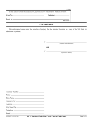 Document preview: Form CCP-0317 Copy of Will - Cook County, Illinois