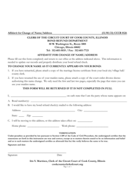 Form CCCR0126 &quot;Affidavit for Change of Name/Address&quot; - Cook County, Illinois