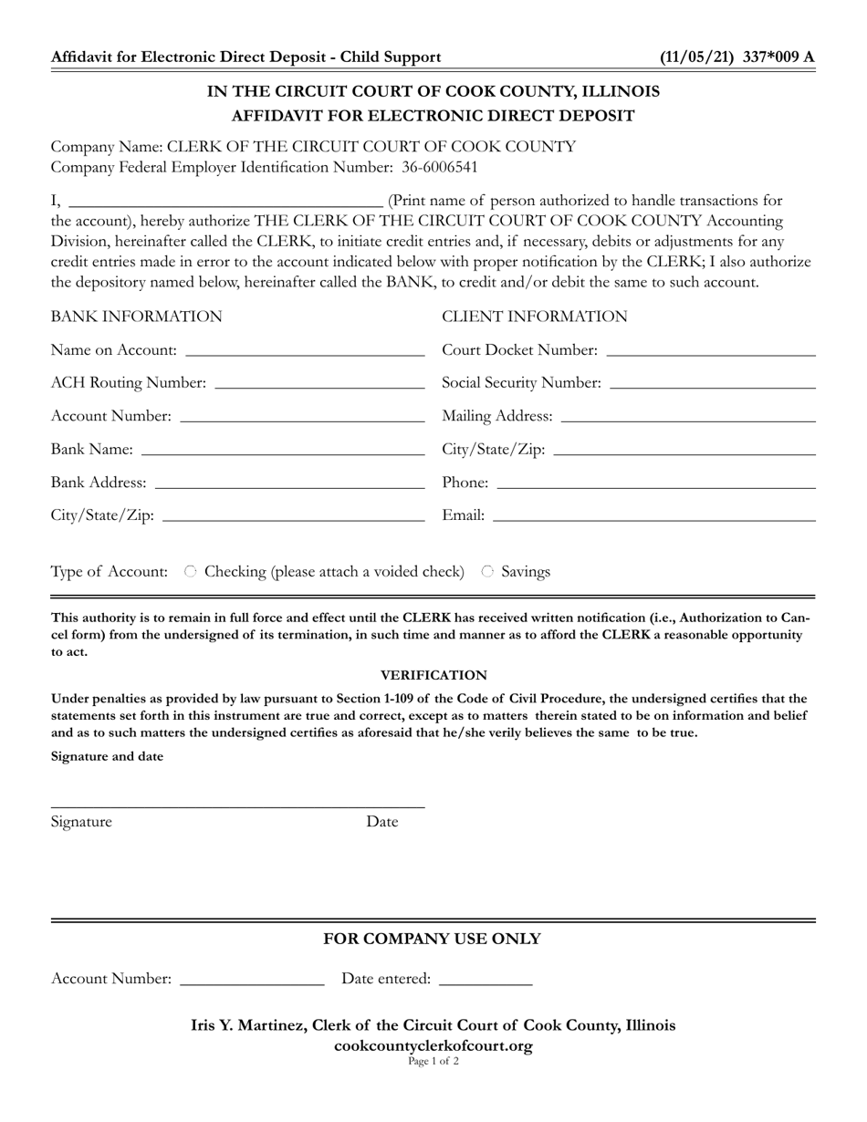 Form 337 009 Fill Out Sign Online And Download Fillable Pdf Cook County Illinois 6289