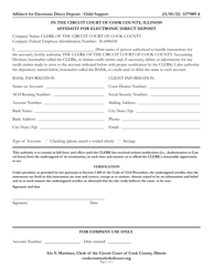 Form 337-009 Affidavit for Electronic Direct Deposit - Cook County, Illinois