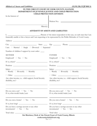 Form CCJP0041 Affidavit of Assets and Liabilities - Cook County, Illinois