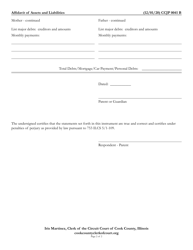 Form CCJP0041 Affidavit of Assets and Liabilities - Cook County, Illinois, Page 2