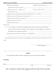 Form CCG0041 Affidavit of Assets and Liabilities (For Court Appointed Counsel in Criminal Cases) - Cook County, Illinois, Page 2