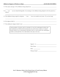 Form CCCO0058 Affidavit in Support of Petition to Adopt - Cook County, Illinois, Page 3