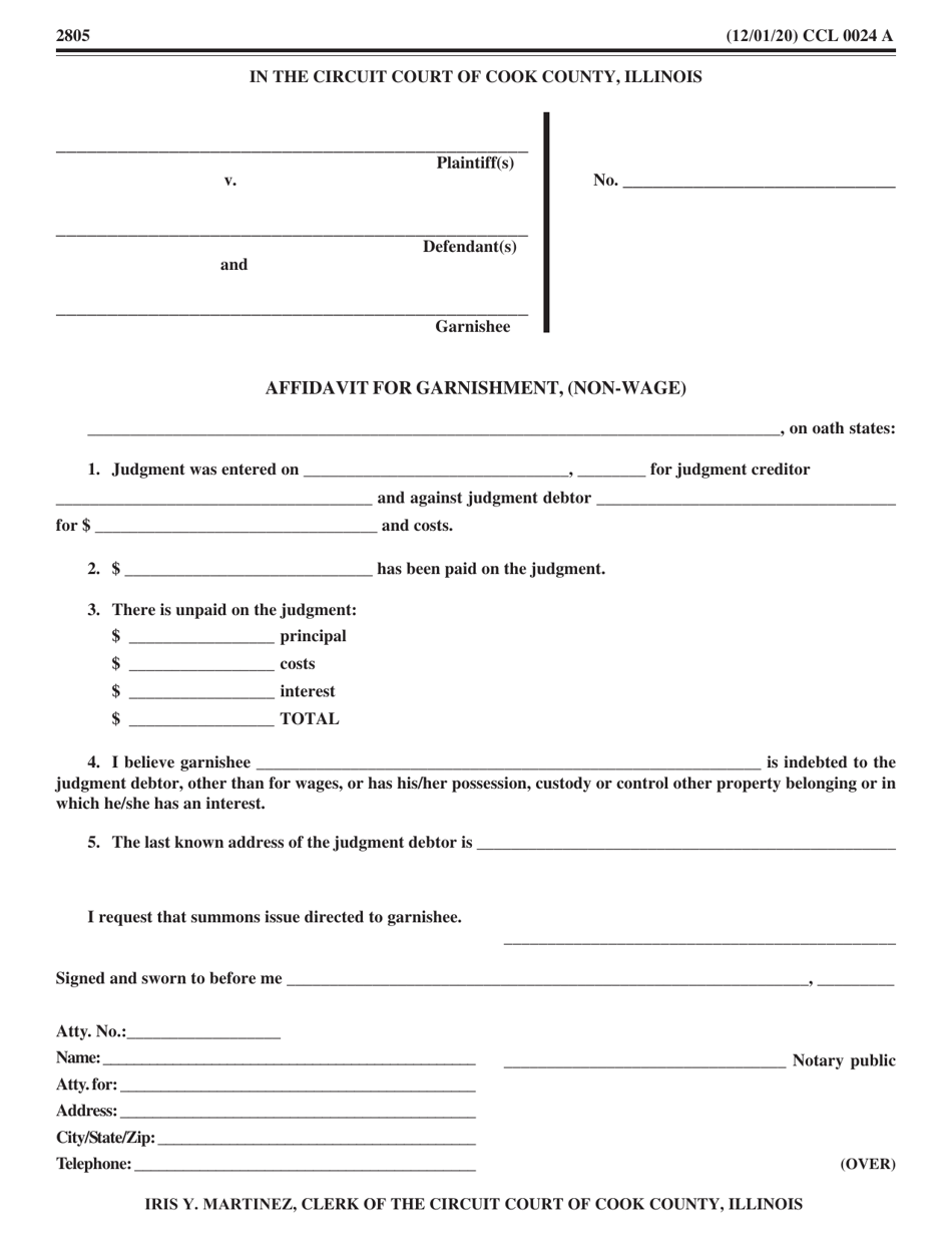 Form CCL0024 - Fill Out, Sign Online and Download Fillable PDF, Cook ...