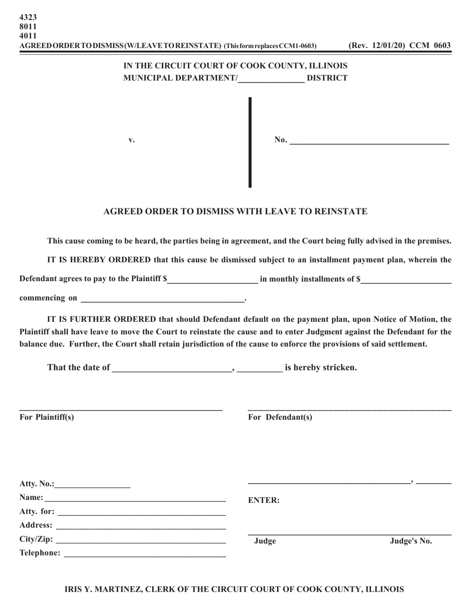 Form CCM0603 - Fill Out, Sign Online and Download Fillable PDF, Cook ...