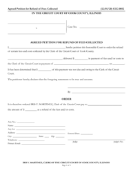 Document preview: Form CCG0052 Agreed Petition for Refund of Fees Collected - Cook County, Illinois