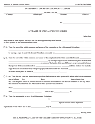 Document preview: Form CCG0060 Affidavit of Special Process Server - Cook County, Illinois