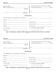 Document preview: Form CCTR0208 Appearance - Cook County, Illinois
